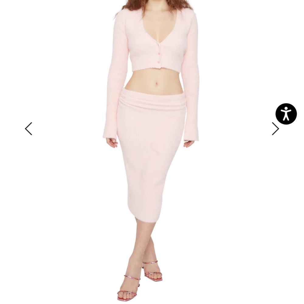 DANIELLE GUIZIO 

Knitwear Sets 

Sweet Rib Knit Cardigan & Midi Skirt - PINK